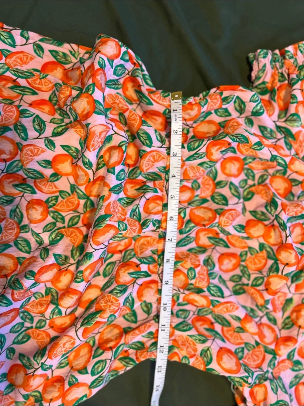 Girls' Orange Citrus Print Summer Dress Size L 10-12